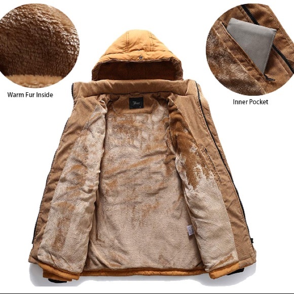 Yozai Mens Winter Insulated Outdoor Parka Coat - Picture 4 of 7